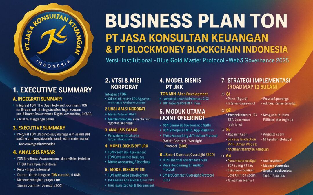 BUSINESS PLAN TON – PT JASA KONSULTAN KEUANGAN (PT JKK) & PT BLOCKMONEY BLOCKCHAIN INDONESIA (PT BBI)