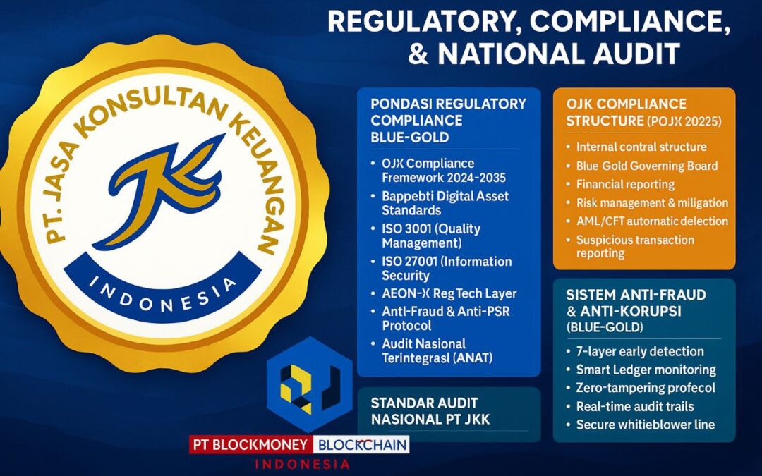 SISTEM REGULATOR, OJK, & AUDIT NASIONAL Regulator-Grade × Compliance × Blue-Gold Protocol Edition BY PT JASA KONSULTAN KEUANGAN
