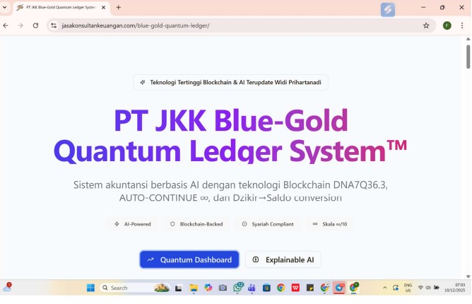 MULTI ANALISA FOTO SCREEN SOFTWARE APLIKASI  PT JKK BLUE-GOLD QUANTUM LEDGER SYSTEM™ BY PT JASA KONSULTAN KEUANGAN