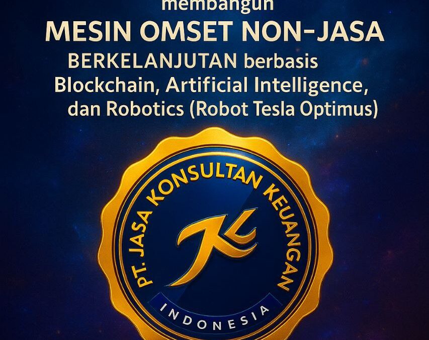 BUSINESS PLAN PREMIUM MEMBANGUN MESIN OMSET NON JASA BERKELANJUTAN BERBASIS BLOCKCHAIN, ARTIFICIAL INTELLIGENCE DAN ROBOTICS (ROBOT TESLA OPTIMUS) BY PT JASA KONSULTAN KEUANGAN